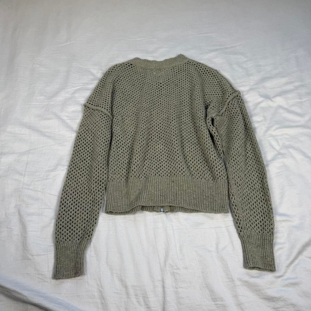 Anthropologie Pilcro Stitchy Bomber Cardigan Sweater in grey ish green - Picture 5 of 6
